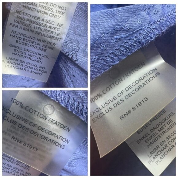 Robert Graham Paisley Cotton Long Sleeve Woven Button Down Shirt Floral Blue M - Picture 13 of 16